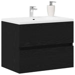 HKH Armario de lavabo de baño de roble - Negro