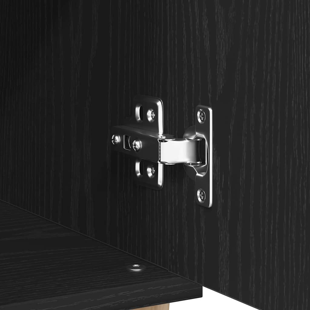 HKH Aparador Preto Moderno em Madeira Processada com Porta embutida Porta