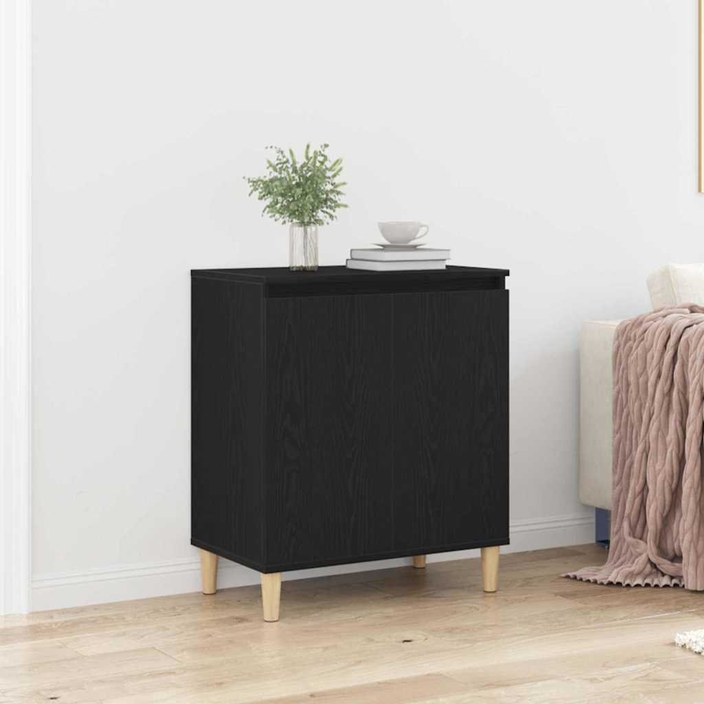 HKH Aparador Negro Moderno de Madera Procesada con Puerta Empotrada
