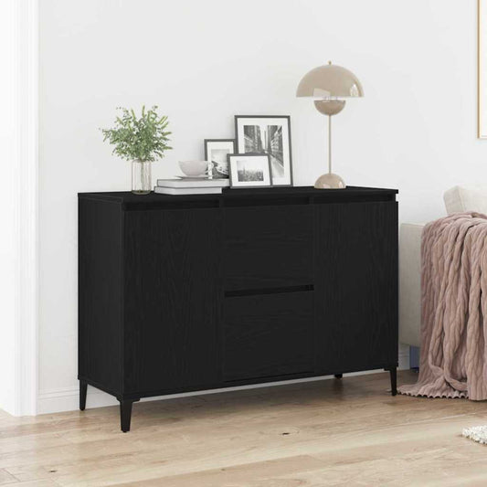 Aparador moderno HKH de madera procesada con 2 puertas - Roble negro