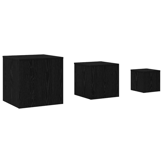 HKH Mesa nido de 3 piezas en roble - Negro