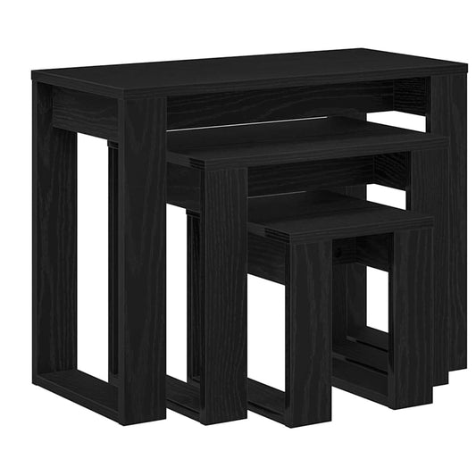 HKH Mesa de Ninho 3 Pcs em Carvalho - Preto