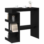 HKH Mesa de Bar com Prateleira - Carvalho Preto