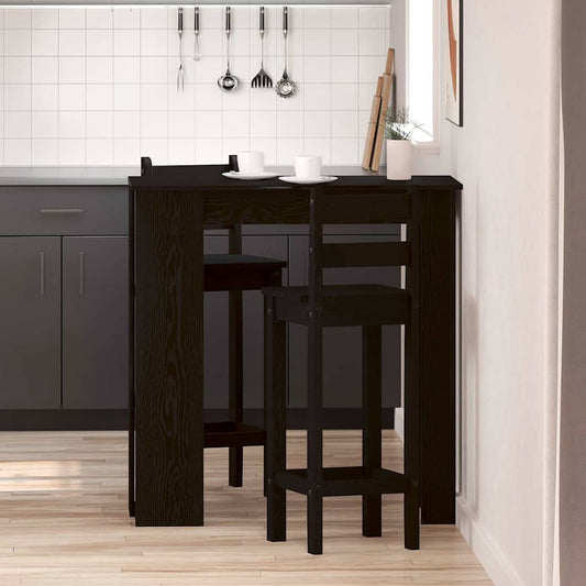 HKH Mesa de Bar com Prateleira - Carvalho Preto