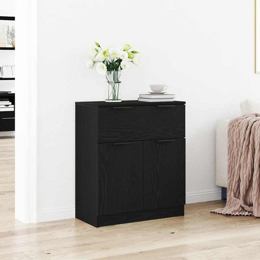 HKH Aparador Moderno de Madera Procesada con 4 Puertas - Roble Negro