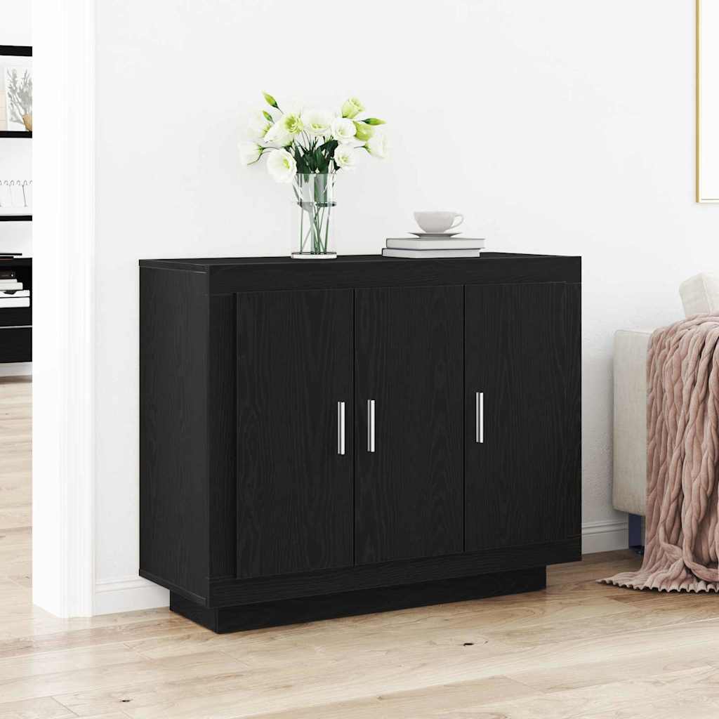 HKH Aparador Moderno de Madera Procesada con 3 Puertas - Roble Negro