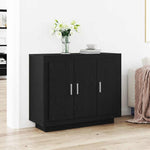 HKH Aparador Moderno de Madera Procesada con 3 Puertas - Roble Negro