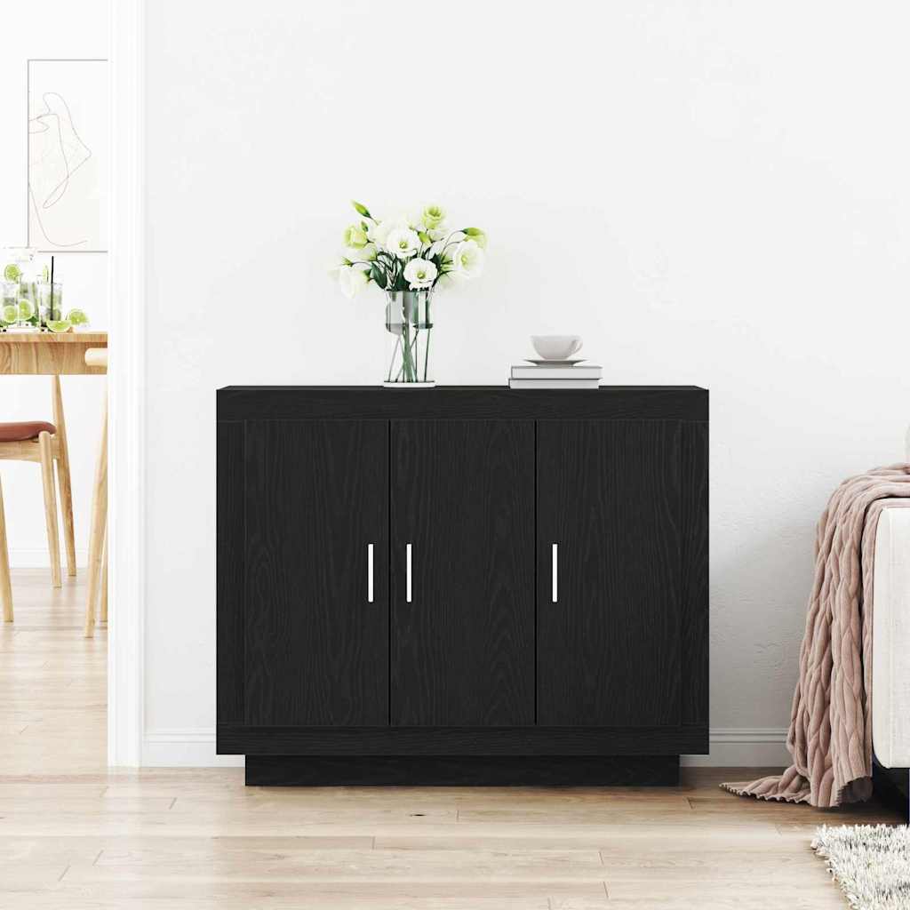 HKH Aparador Moderno de Madera Procesada con 3 Puertas - Roble Negro