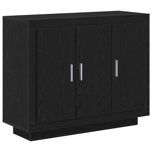 HKH Aparador Moderno de Madera Procesada con 3 Puertas - Roble Negro