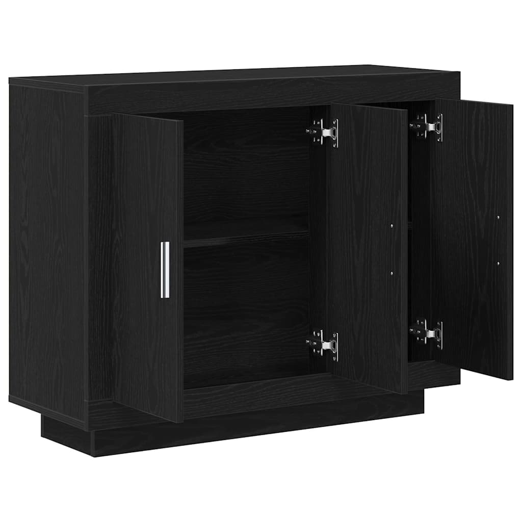 HKH Aparador Moderno de Madera Procesada con 3 Puertas - Roble Negro