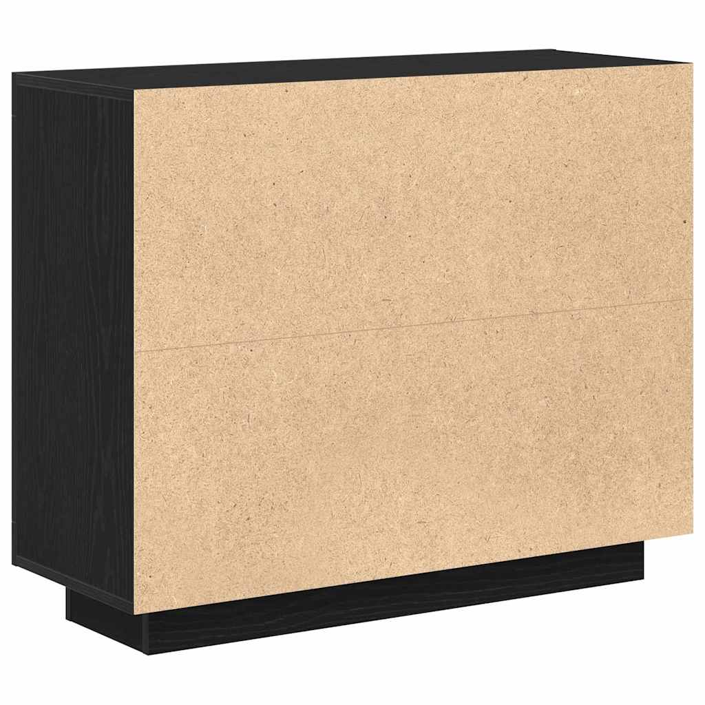 HKH Aparador Moderno de Madera Procesada con 3 Puertas - Roble Negro