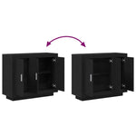 HKH Aparador Moderno de Madera Procesada con 3 Puertas - Roble Negro