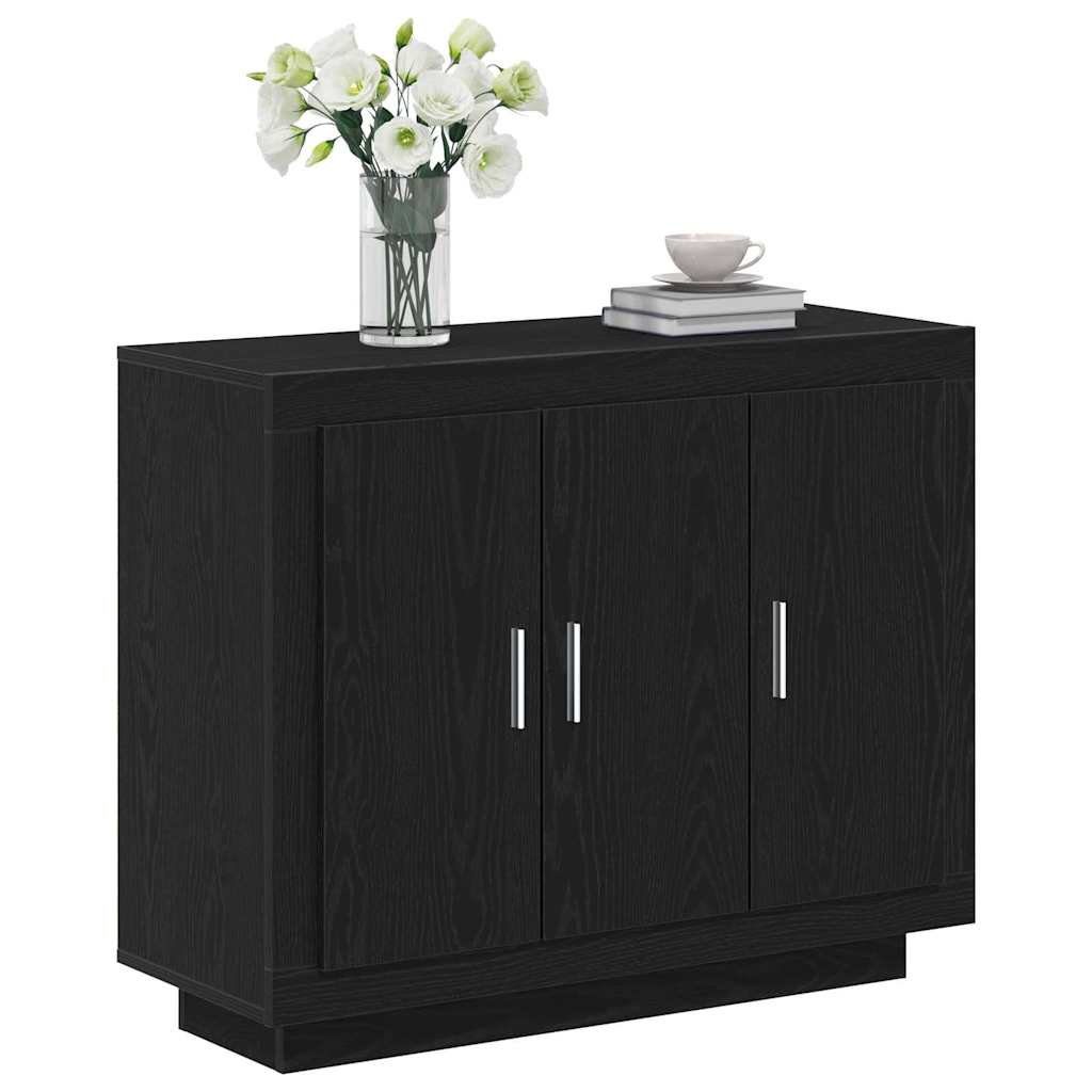 HKH Aparador Moderno de Madera Procesada con 3 Puertas - Roble Negro