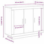 HKH Aparador Moderno de Madera Procesada con 3 Puertas - Roble Negro