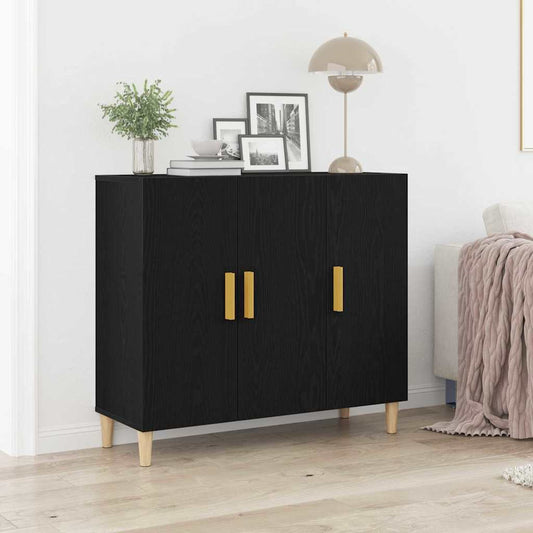 HKH Aparador Moderno de Madera Procesada con 3 Puertas - Roble Negro