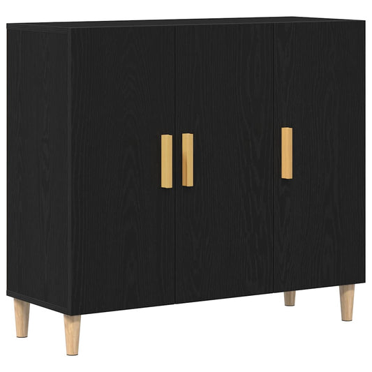 HKH Aparador Moderno de Madera Procesada con 3 Puertas - Roble Negro