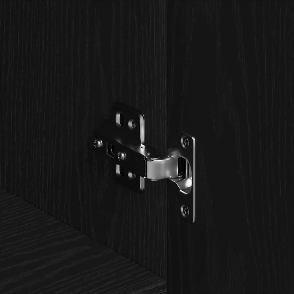 HKH Aparador Moderno de Madera Procesada con 4 Puertas - Roble Negro