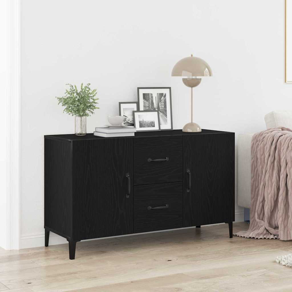 HKH Aparador Moderno de Madera Procesada con 4 Puertas - Roble Negro
