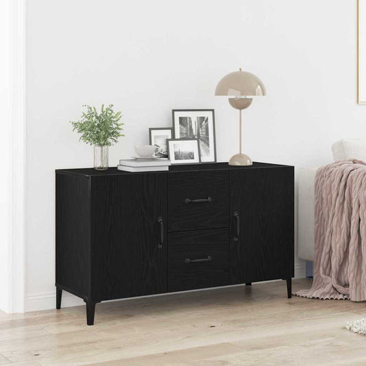 HKH Aparador Moderno de Madera Procesada con 4 Puertas - Roble Negro