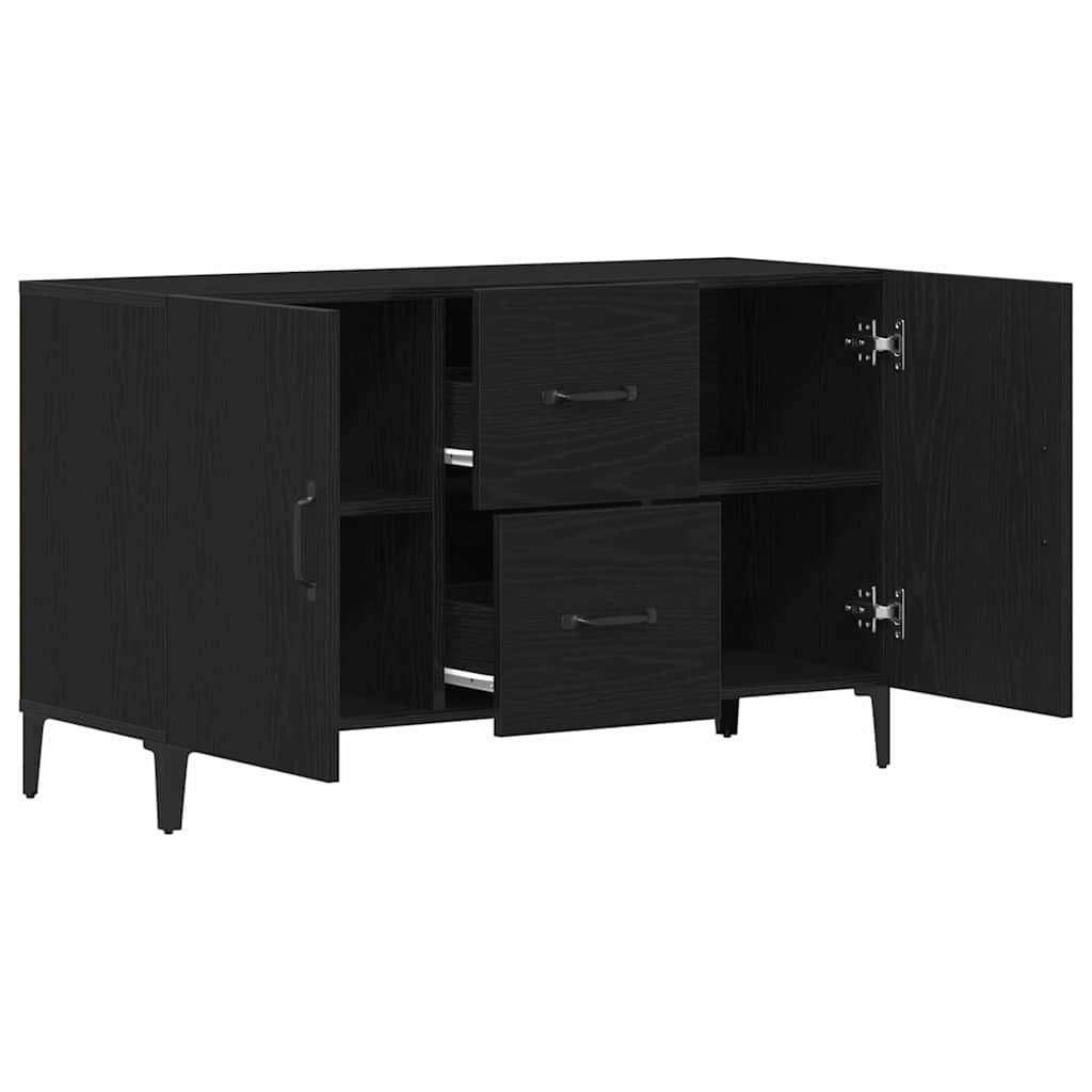 HKH Aparador Moderno de Madera Procesada con 4 Puertas - Roble Negro