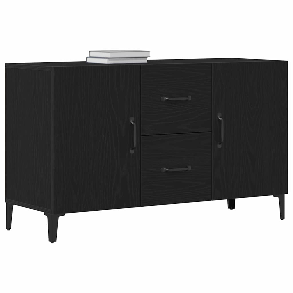 HKH Aparador Moderno de Madera Procesada con 4 Puertas - Roble Negro