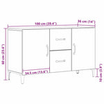 HKH Aparador Moderno de Madera Procesada con 4 Puertas - Roble Negro