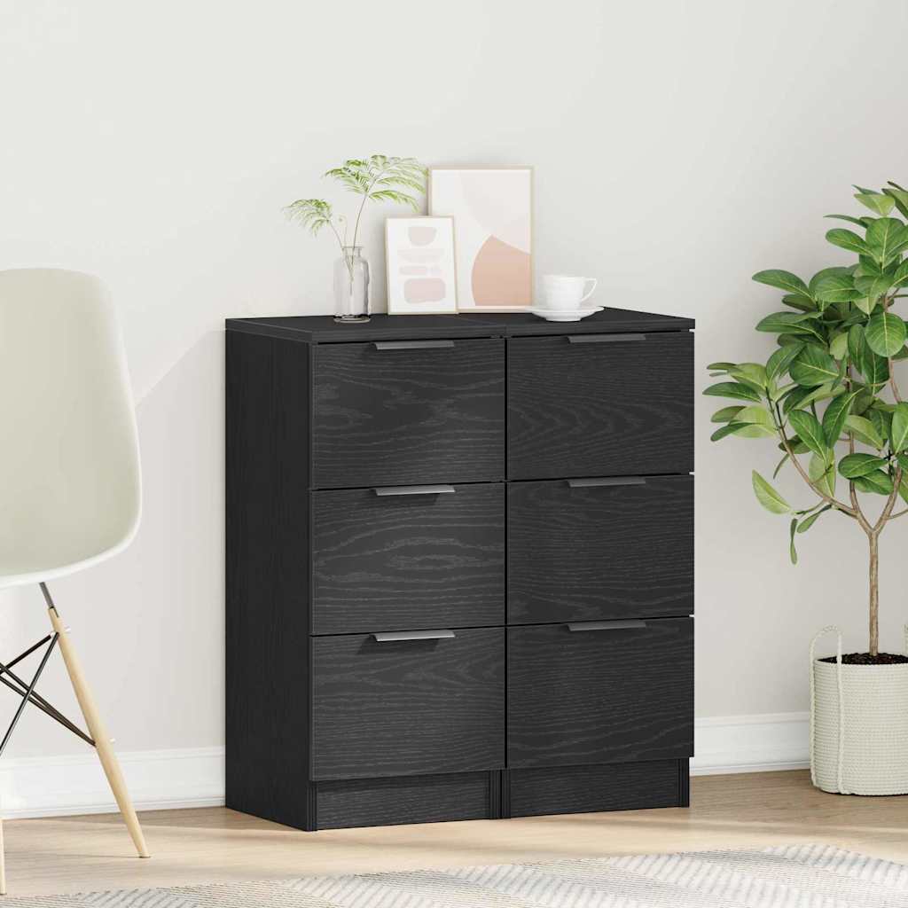 HKH Aparadores Modernos de Madera Manufacturada con Cajón - Roble Negro