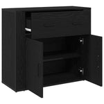 Aparador moderno HKH de madera procesada con 2 puertas - Roble negro