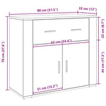 Aparador moderno HKH de madera procesada con 2 puertas - Roble negro