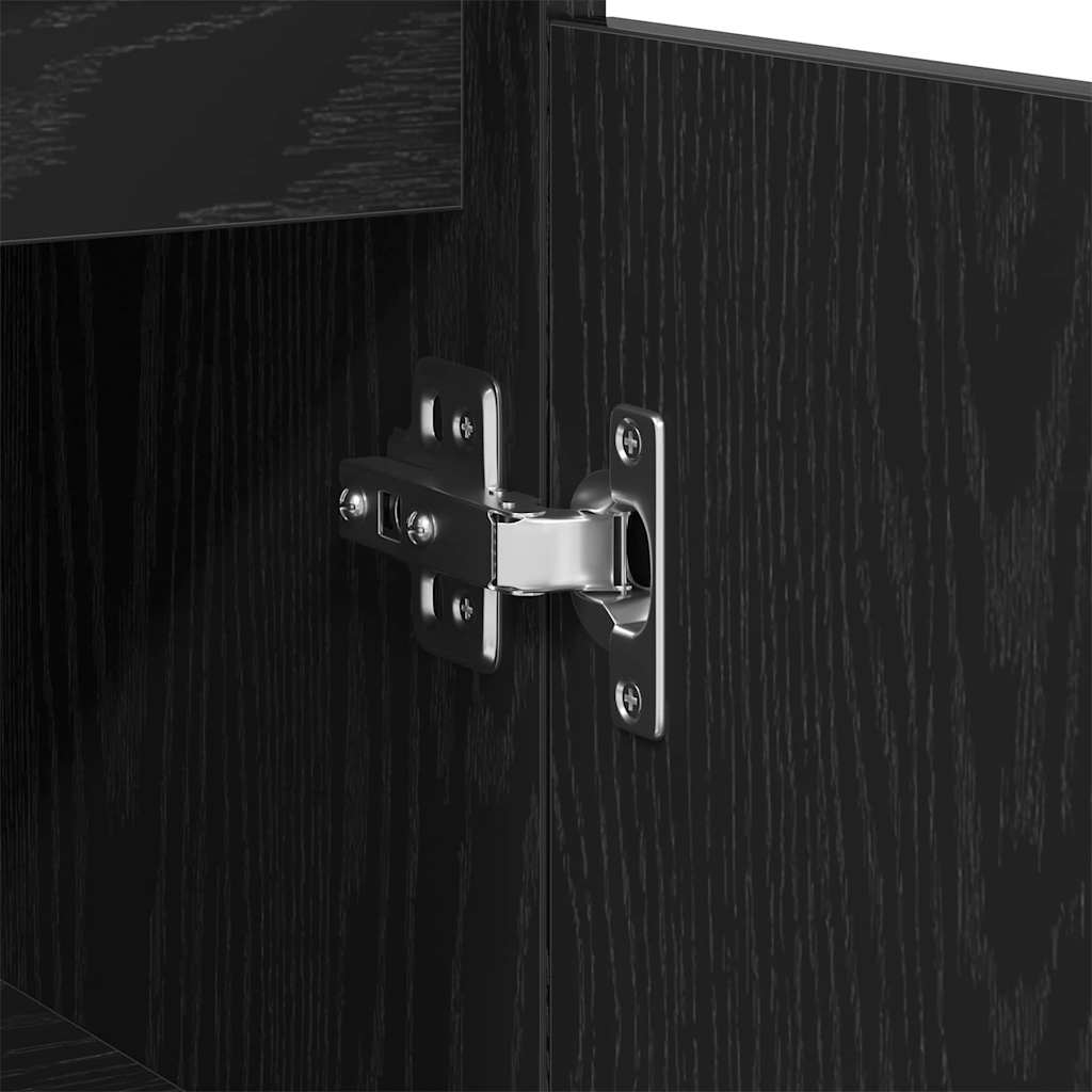 HKH Armário de Casa de Banho com Porta em Carvalho - Preto