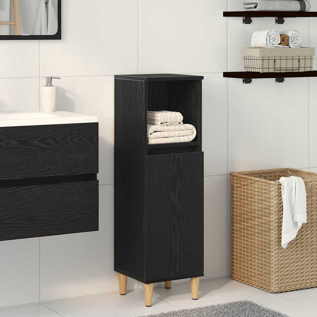 HKH Armario de Baño con Puerta de Roble - Negro