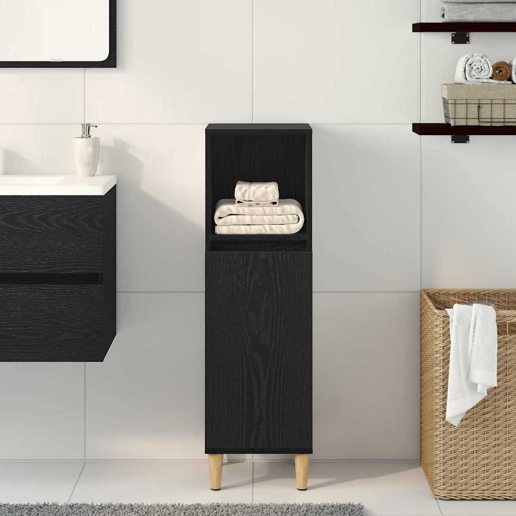 HKH Armário de Casa de Banho com Porta em Carvalho - Preto