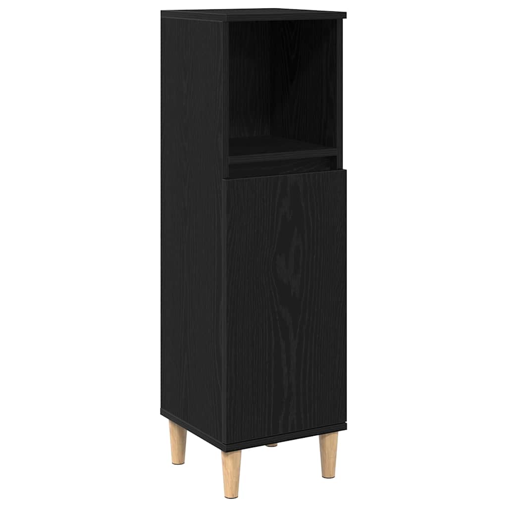 HKH Armario de Baño con Puerta de Roble - Negro