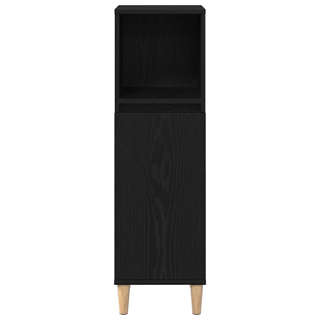 HKH Armário de Casa de Banho com Porta em Carvalho - Preto