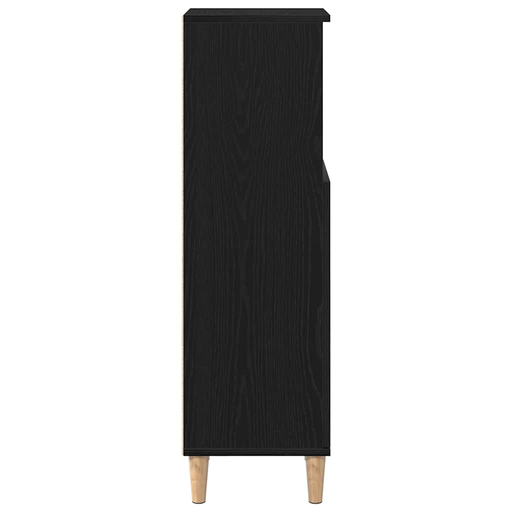 HKH Armário de Casa de Banho com Porta em Carvalho - Preto