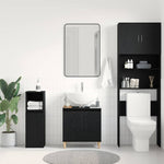 HKH Armario de lavabo de baño de roble - Negro