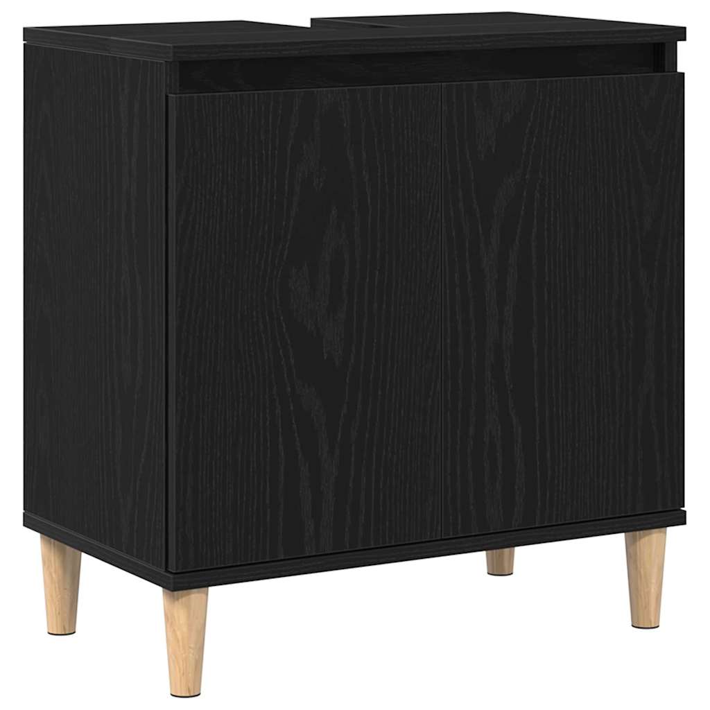 HKH Armario de lavabo de baño de roble - Negro