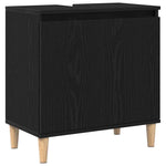 HKH Armario de lavabo de baño de roble - Negro