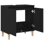 HKH Armario de lavabo de baño de roble - Negro