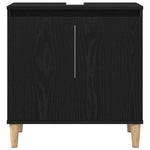 HKH Armario de lavabo de baño de roble - Negro