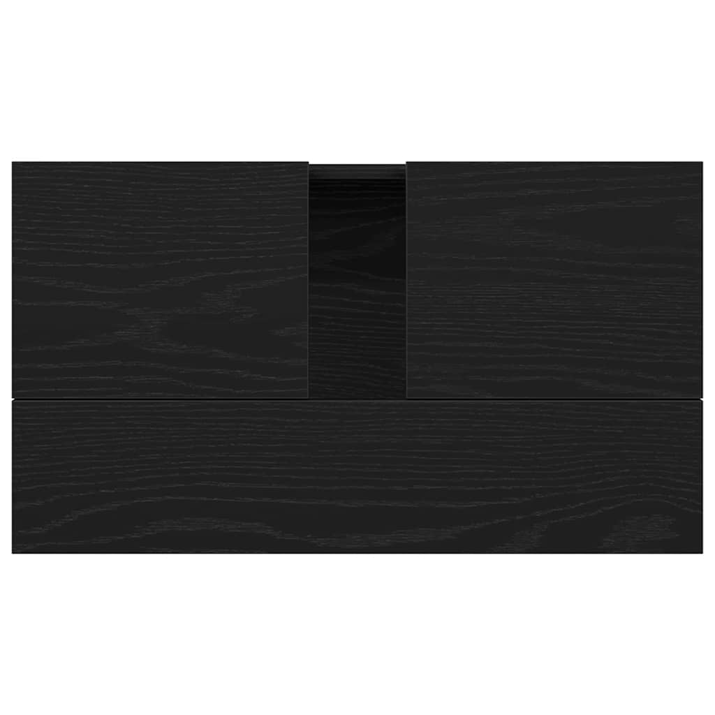 HKH Armario de lavabo de baño de roble - Negro