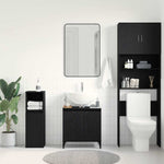HKH Armario de lavabo de baño de roble - Negro