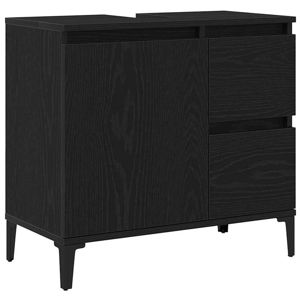 HKH Mueble de Baño con Cajón de Roble - Negro