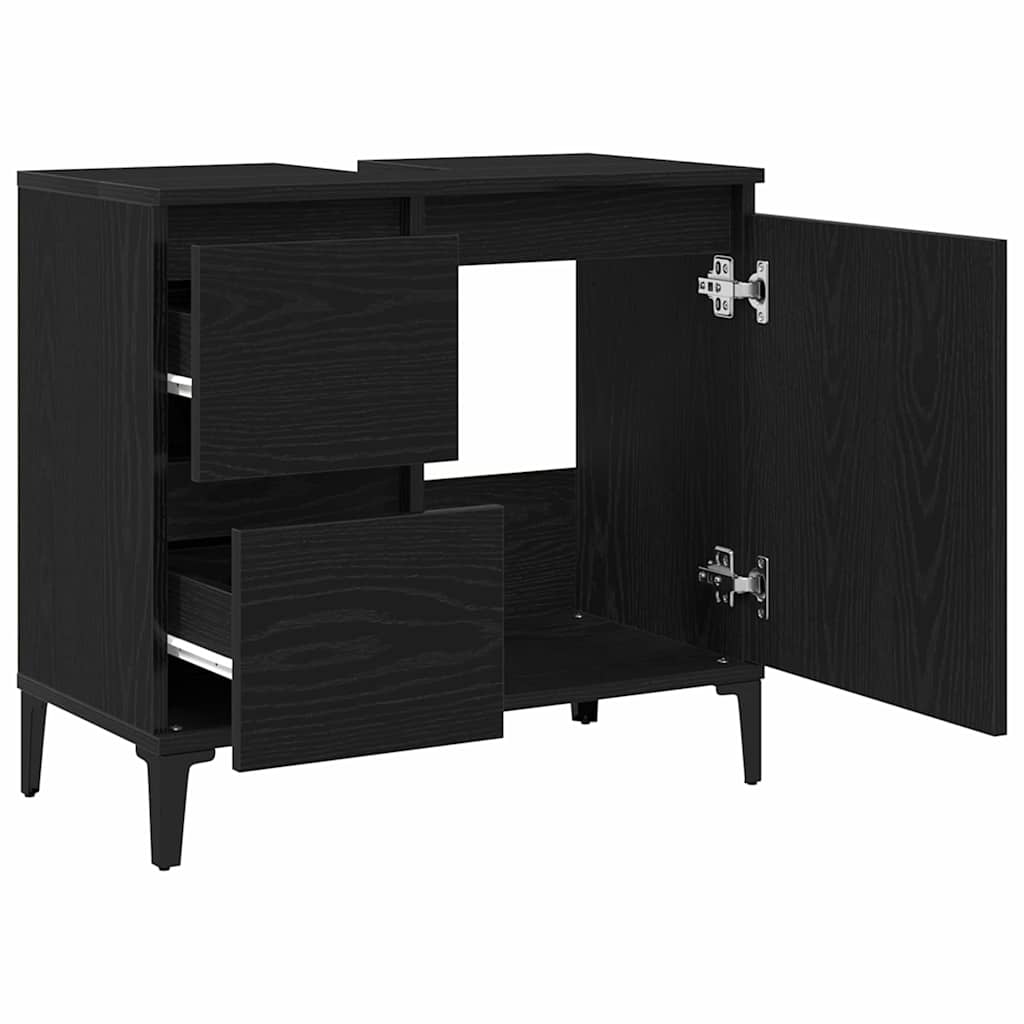 HKH Mueble de Baño con Cajón de Roble - Negro