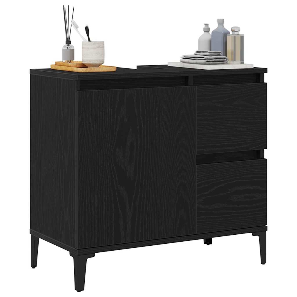 HKH Mueble de Baño con Cajón de Roble - Negro