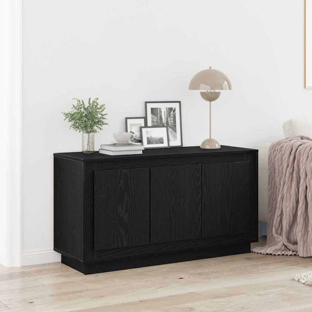 HKH Aparador Moderno de Madera Procesada con 3 Puertas - Roble Negro