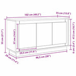 HKH Aparador Moderno de Madera Procesada con 3 Puertas - Roble Negro
