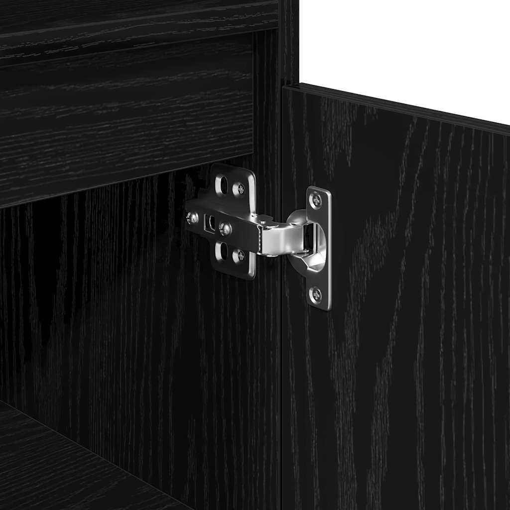 HKH Armário de Casa de Banho com Porta em Carvalho - Preto