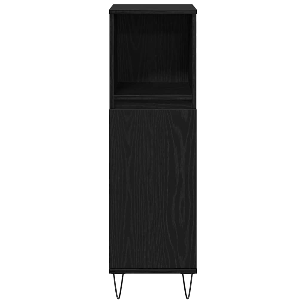 HKH Armário de Casa de Banho com Porta em Carvalho - Preto