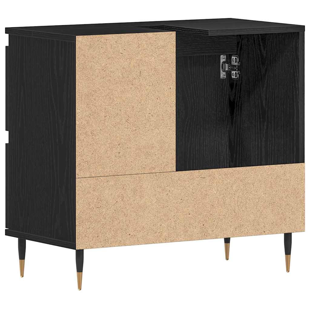 HKH Mueble de Baño con Cajón de Roble - Negro